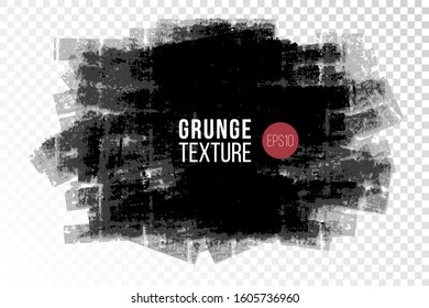 Vector hand drawn big textured hand painted stain. Layered ink painted backdrop. Monochrome grungy background rectangular shape.