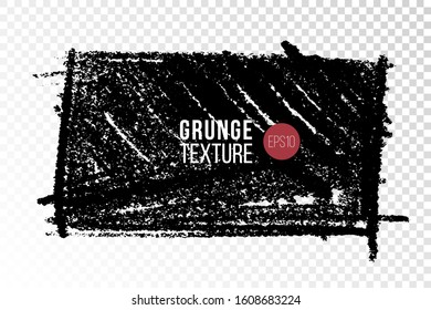 Vector hand drawn big textured hand drawn stain. Monochrome made with wax crayon backdrop. One color grungy background rectangular shape.
