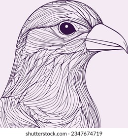 ilustración del contorno de pájaro dibujado a mano vectorial
