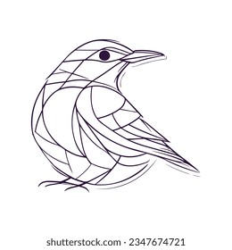 vector hand drawn bird outline illustration