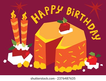 Vector hand drawn birthday cake