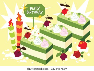 Vector hand drawn birthday cake