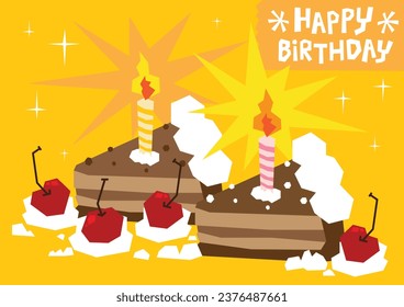 Vector hand drawn birthday cake