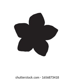 Negro dibujado a mano vectora olvidarme no la silueta floral aislada en fondo blanco