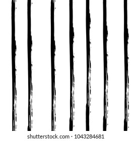 Vector hand drawn black and white seamless pattern in grunge style. Brush stroke, geometric shapes ornament illustration. Good for packaging paper, wallpaper and print design, etc.