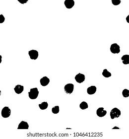 Vector hand drawn black and white seamless pattern in grunge style. Brush stroke, geometric shapes ornament illustration. Good for packaging paper, wallpaper and print design, etc.