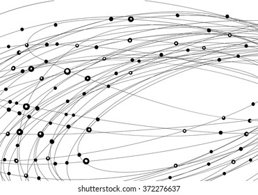 Vector hand drawn black and white abstract backgound 