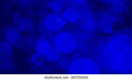 Vector hand drawn blue Christmas background with bokeh and light. Frosty patterns on the window. Vector texture for flyer, poster, banner. Merry Christmas. Winter. Cold. Snow. Blue backdrop.