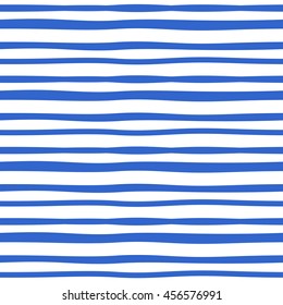 Vector hand drawn blue ink ruled lines background. Abstract seamless lined pattern.