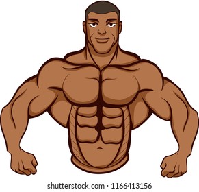 vector hand drawn bodybuilder to use in tour logo and designs 