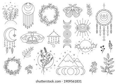 Vector Hand Drawn Boho Clipart Nursery Stock Vector (Royalty Free ...