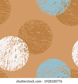 Patrón inoxidable orgánico de boho dibujado a mano con vectores. Fondo de repetición de textura geométrica pastel. Papel de paredes vintage sin soldadura, tapicería, papel de envoltura, interminables círculos de sitios web fondo