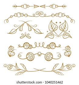 Vector hand drawn boho style elements set