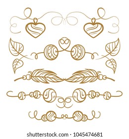 Vector hand drawn boho style elements set