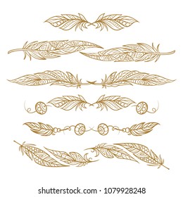 Vector hand drawn boho style elements set