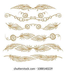 Vector hand drawn boho style elements set