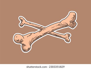 vector hand drawn bones. bone symbols. vector bone set