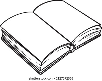 vector hand drawn book in doodle style. Open books isoleted on white.