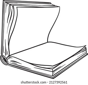 vector hand drawn book in doodle style. Open books isoleted on white.