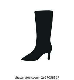 Vector hand drawn boot silhouette isolated on white background