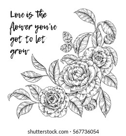 Vector hand drawn bouquet of flowers in retro style. Floral vintage posy background for print, t-shirt, fabric, textile, greeting card, label and invitation