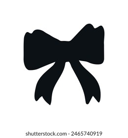 Vector hand drawn bow tie silhouette isolated on white background