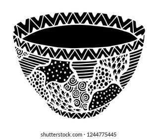 Vector hand drawn bowl illustration