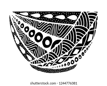 Vector hand drawn bowl illustration