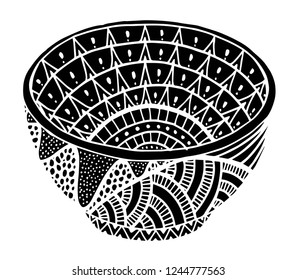 Vector hand drawn bowl illustration