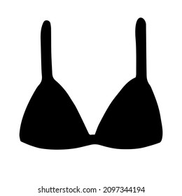 Vector hand drawn bra silhouette isolated on white background