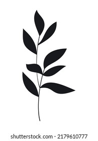 Vector hand drawn branch sketch. Flat leaves icon isolated. Floral design for print, background, banner, card. Ecology symbol, environment concept, eco sign, hipster logo.