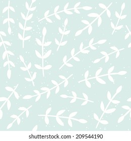Vector hand drawn branches seamless pattern