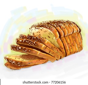 Vector Hand Drawn Bread