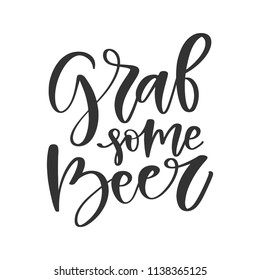Vector hand drawn brewery poster - Grab some beer