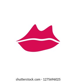 Vector hand drawn bright lips symbol, logo. Picture, label, print for clothes and other, element for design and other.