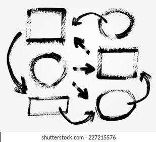 Vector hand drawn brush elements.