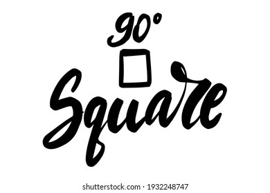Vector hand drawn brush ink illustration of Square astrological sign with natal chart. Black ink handwriting. Astrology natal birth chart symbol. Inspirational brush lettering. 