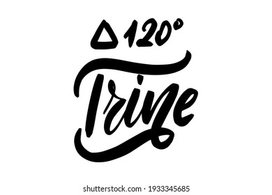 Vector hand drawn brush ink illustration of Trine sign. Horoscope signs, magic symbols, icons. Astrology concept for occult design. Black ink handwriting. Astrology natal birth chart symbol.