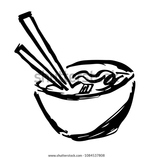 日本ラーメン食のベクター手描きの筆 フラット アイコン サイン ロゴ シンボル オブジェクト グラフィックデザイン エレメント 背景 印刷用イラスト のベクター画像素材 ロイヤリティフリー