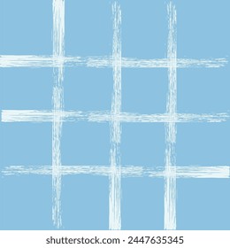 Vector hand drawn brush textured checkered pattern. crayon dry paint geometrical simple texture. Crossing lines. Abstract cute delicate pattern ideal for fabric, textile, wallpaper.