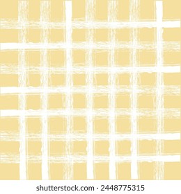 Vector hand drawn brush textured checkered pattern. crayon dry paint geometrical simple texture. Crossing lines. Abstract cute delicate pattern ideal for fabric, textile, wallpaper.