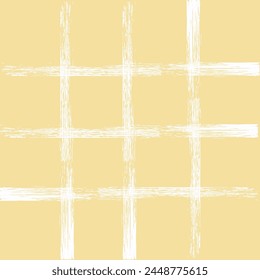 Vector hand drawn brush textured checkered pattern. crayon dry paint geometrical simple texture. Crossing lines. Abstract cute delicate pattern ideal for fabric, textile, wallpaper.