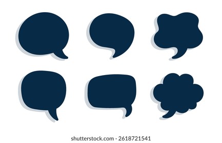 Vector Hand Drawn Bubble Message Collection. Hand Drawn Speech Bubble Set