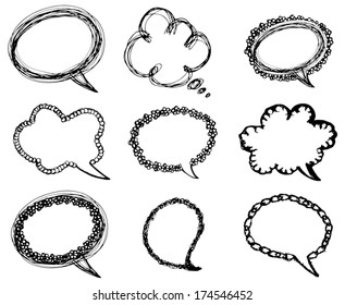 Vector of hand drawn bubble speech