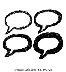 Vector hand drawn bubble speech set