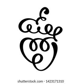 Vector hand drawn Bunch of grapes outline doodle icon fruit. Bunch of grapes sketch illustration for logo, print, web, mobile and infographics isolated on white background