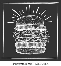 Vector hand drawn burger 