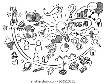 Vector Hand Drawn Business background,Doodles vector illustration.
