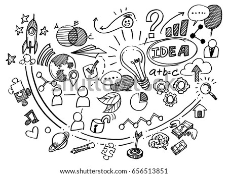 Vector Hand Drawn Business background,Doodles vector illustration.
