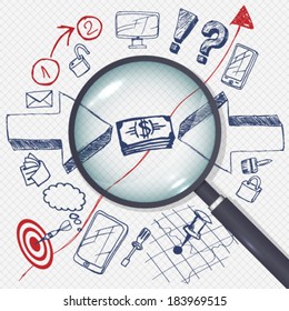 Vector hand drawn business concept illustration